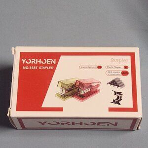 Yorhoen Green & Pink Desktop Stapler Set – 2 Staplers + 4000 Staples